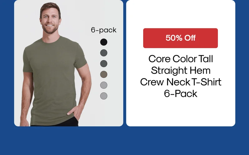 Core Color Tall Straight Hem Crew Neck T-Shirt