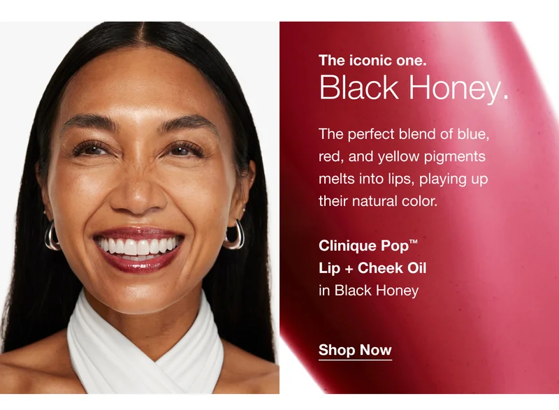 The iconic one. Black Honey. | The perfect blend of blue, red, and yellow pigments melts into lips, playing up their natural color. | Clinique Pop™ Lip + Cheek Oil in Black Honey | Shop Now