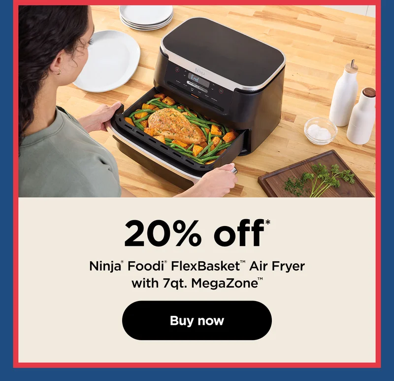 20% off* Ninja® Foodi® FlexBasket™ Air Fryer with 7qt MegaZone™