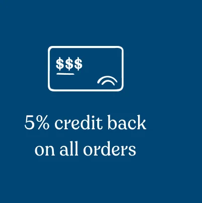 club chamberlain get 5% credit back on all orders