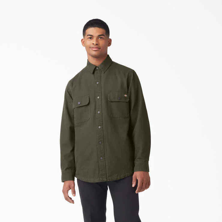 Long Sleeve Flannel-Lined Duck Shirt