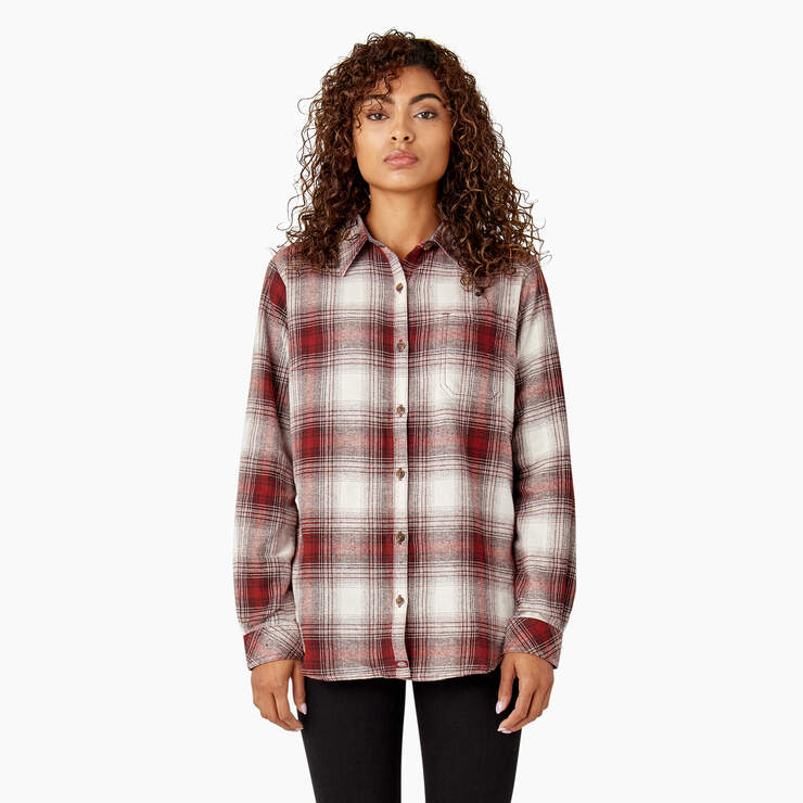Women's Plaid Flannel Long Sleeve Shirt