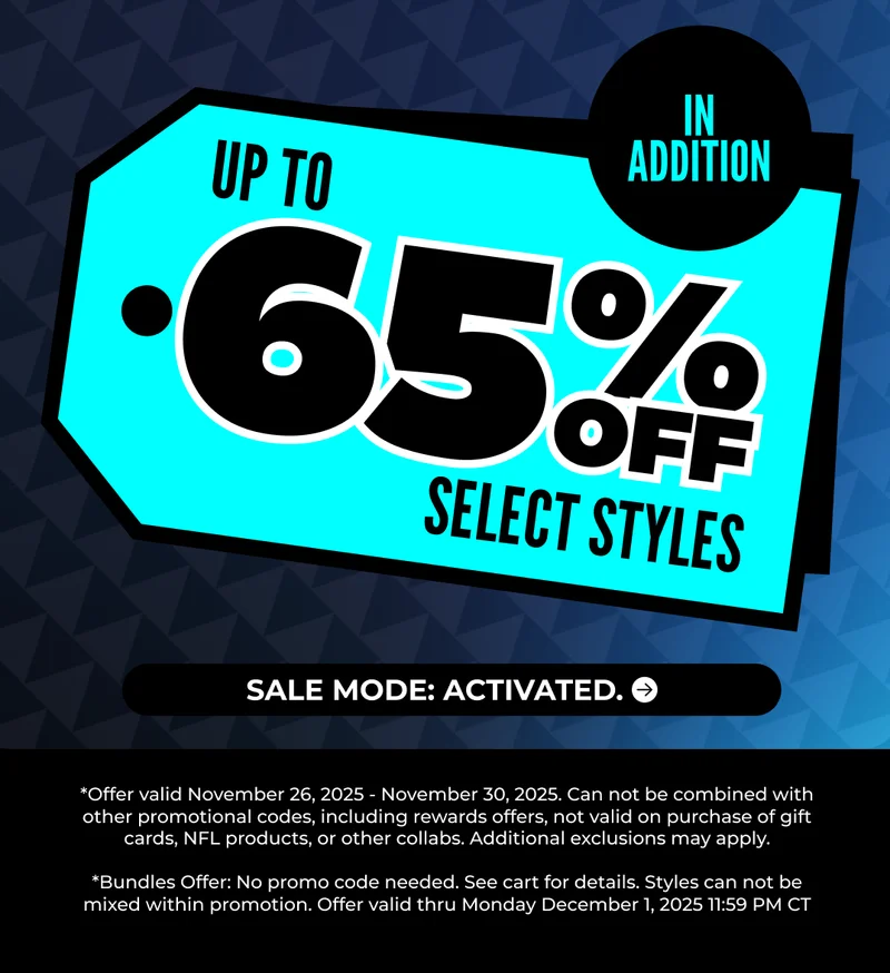 UP TO 65% OFF SELECT STYLES
