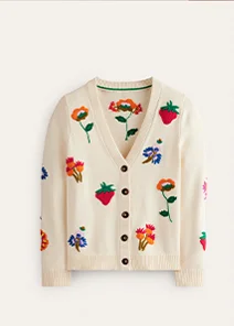 Chunky Motif Cardigan - Warm Ivory