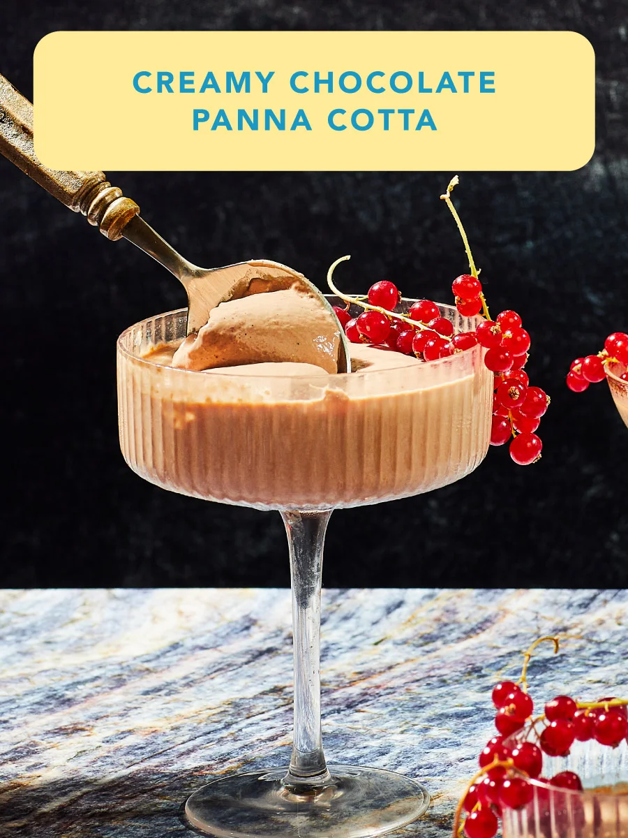 Creamy chocolate panna cotta
