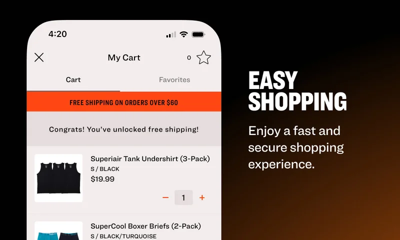 4:20 easy shopping Enjoy a fast and secure shopping experience.