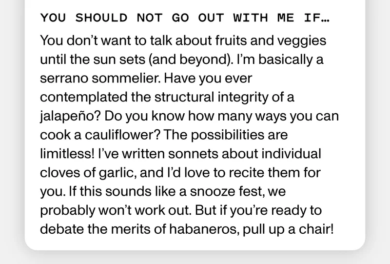 You should not go out with me if...