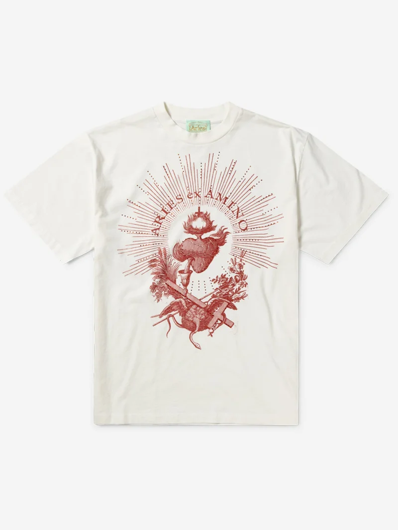 Image of Aries Faded Aries Ex Amino SS Tee - Off White