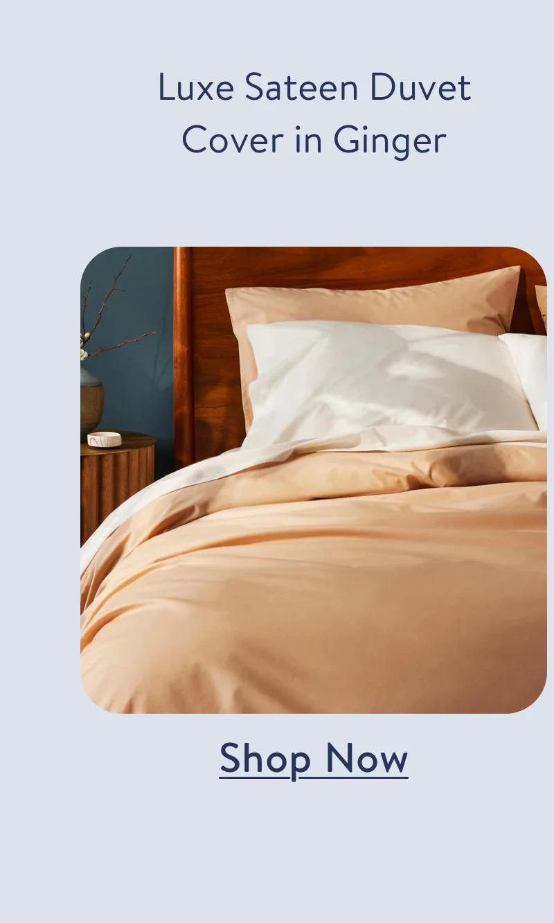 Luxe duvet cover in ginger. Shop now