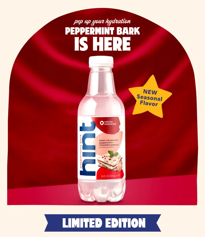Pep up your hydration, peppermint bark is here as a new seasonal flavor
