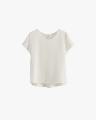 White Silk Tee
