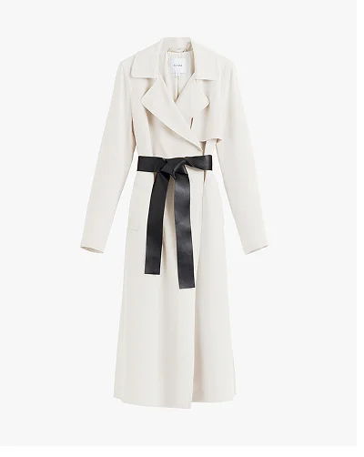 White Silk Classic Trench