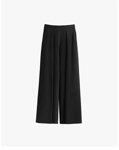 Black Silk Pleated Pant