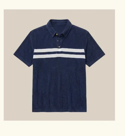 Cabana Towel Terry Surf Stripe Polo