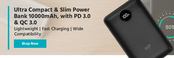 Ultra‑Compact & Slim Power Bank 10000mAh, with PD 3.0 & QC 3.0 Lightweight | Fast Charging | Wide Compatibility Shop Now