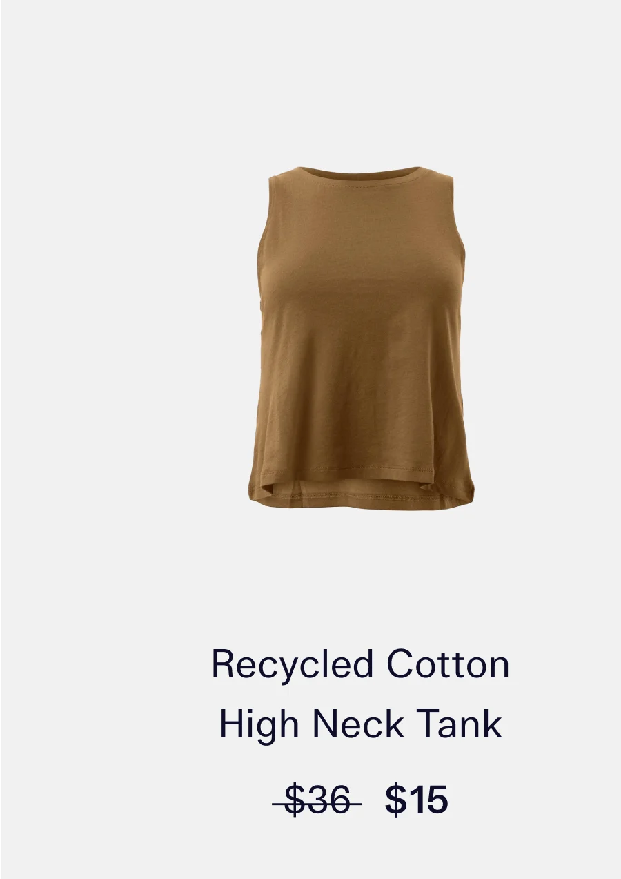 Recycled Cotton High Neck Tank  |  Sale Price: $15