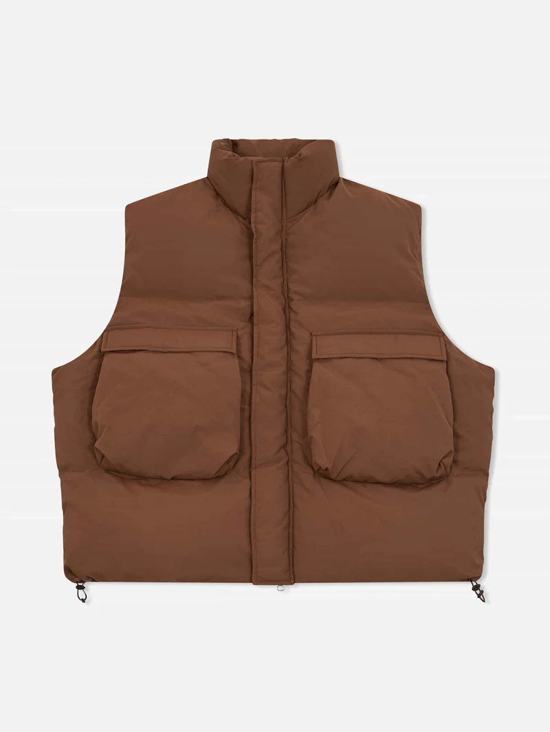 Image of Estudio Niksen Down Puffer Vest - Brown