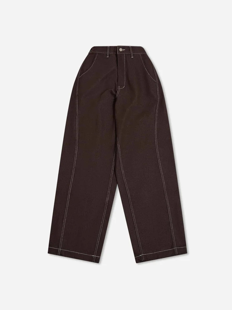 Image of Estudio Niksen Raw Denim In-stitch Jeans - Brown