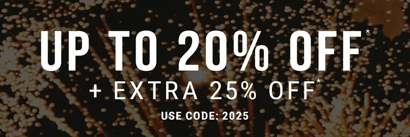 up to 20% off* + extra 25% Off* use code: discount code
