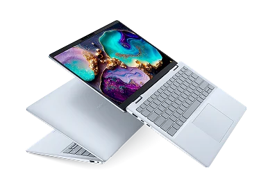 A pair of Dell laptop computers.