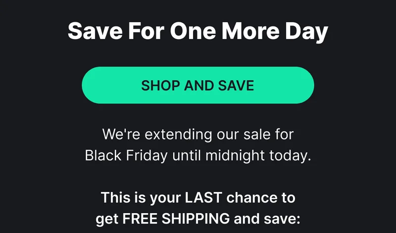 Save for one more day, shop and save now!