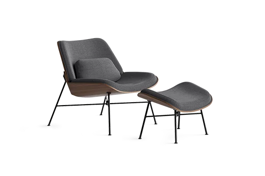 Vesper Fabric & Wood Lounge Chair