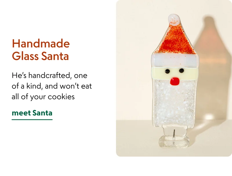 Handmade Glass Santa