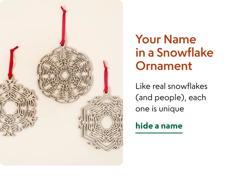 Your Name in a Snowflake Ornament