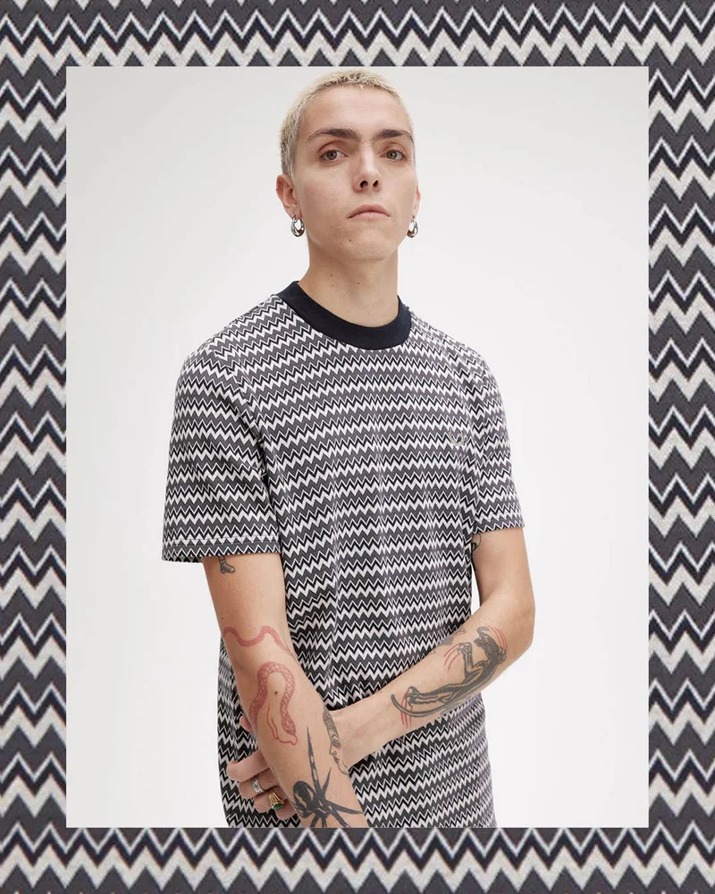 Zig Zag patterened t-shirt mens