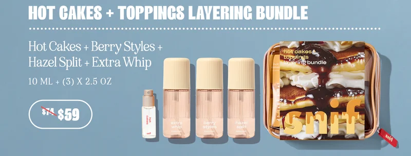 hot cakes + toppings layering bundle: Hot Cakes + Berry Styles + Hazel Split + Extra Whip