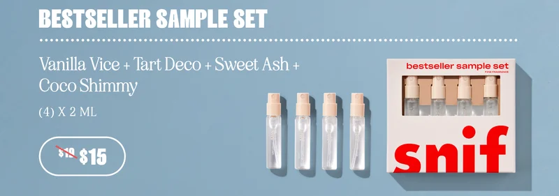 bestseller sample set: Vanilla Vice + Tart Deco + Sweet Ash + Coco Shimmy