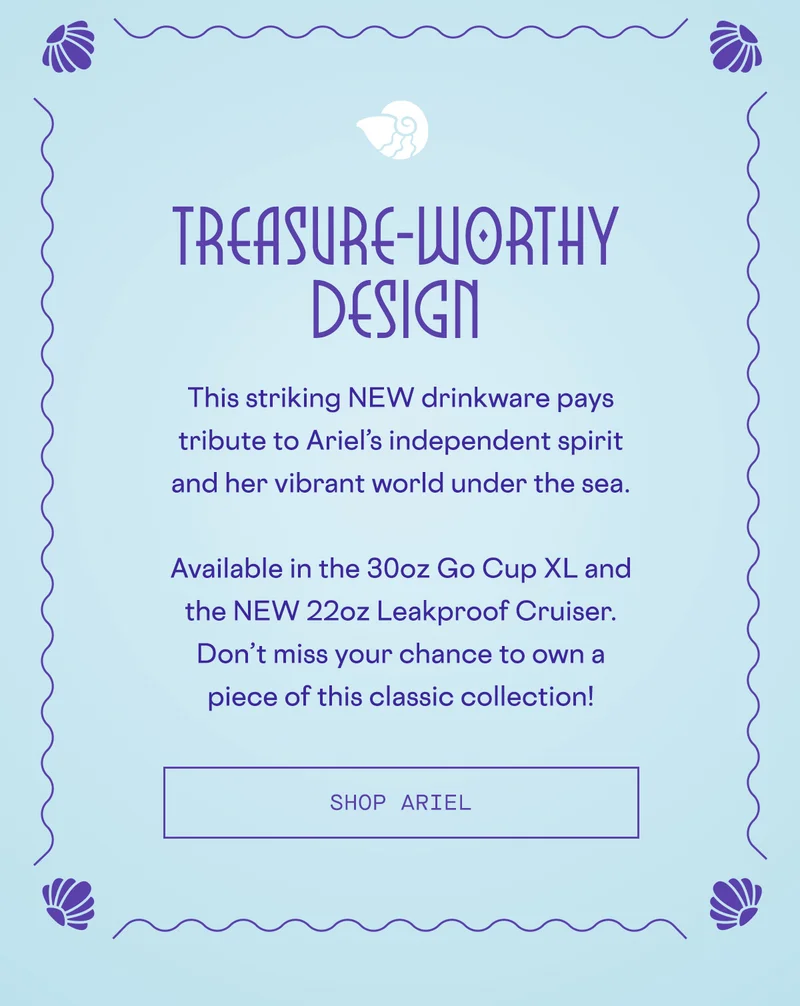 NEW Disney's Ariel inspired drinkware