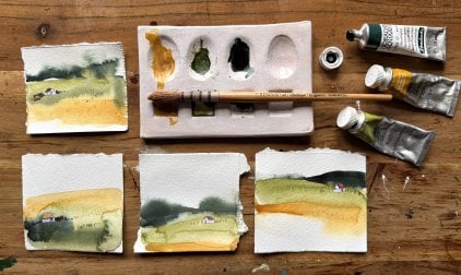 Loose & Effortless Mini Landscapes: Watercolour & Collage Made Simple