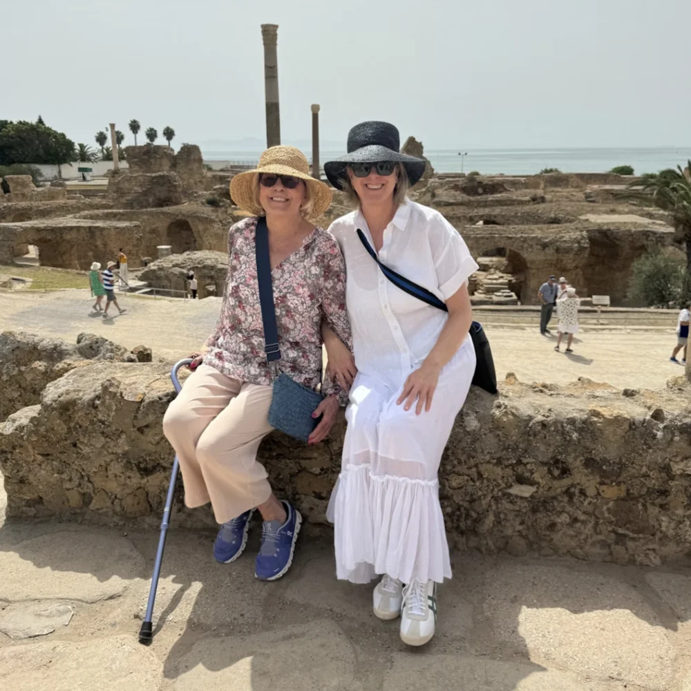 Brekke traveling with her mom