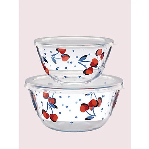 Vintage Cherry Dot Round Serve-And-Store Set