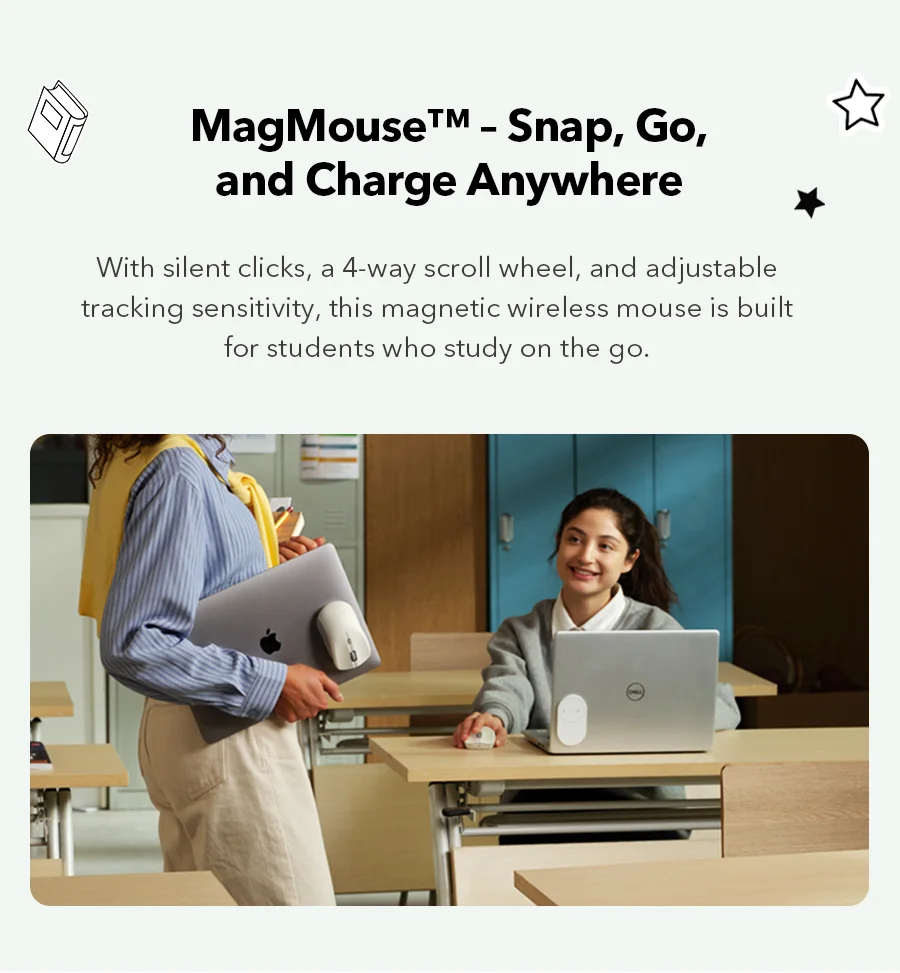 MagMouse™-Snap, Go, and Charge Anywhere