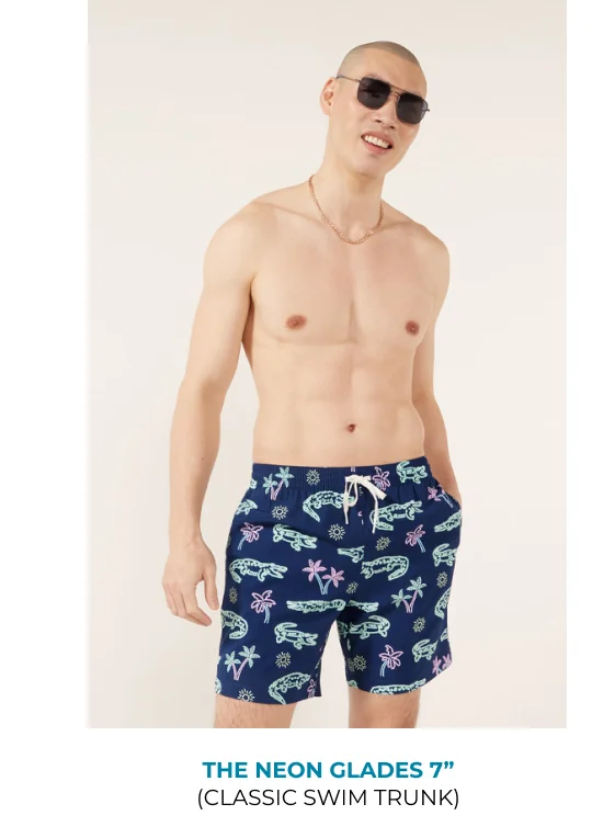 Classic Swim Trunk: The Neon Glades 7"