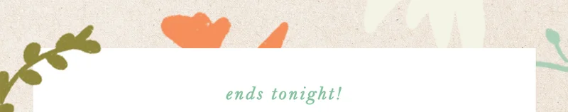 ends tonight!