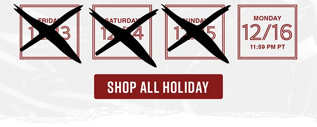 Last day to receive gifts by 12-24 via standard shipping! Shop All Holiday
