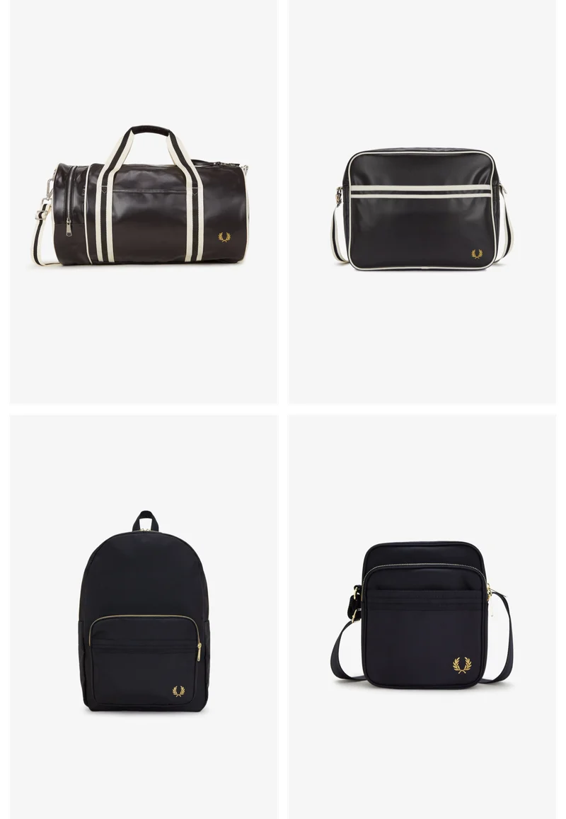 A selection of Fred Perry bags