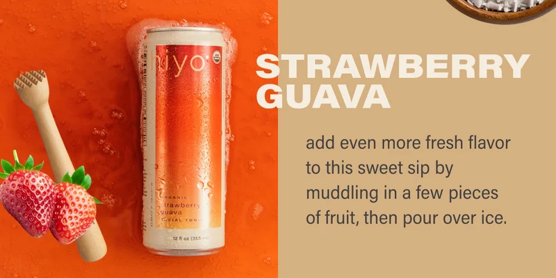 strawberry guava add even more fresh flavor to this sweet sip by muddling in a few pieces of fruit, then pour over ice.