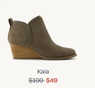 Kaia Olive Suede Wedge Boot - Image