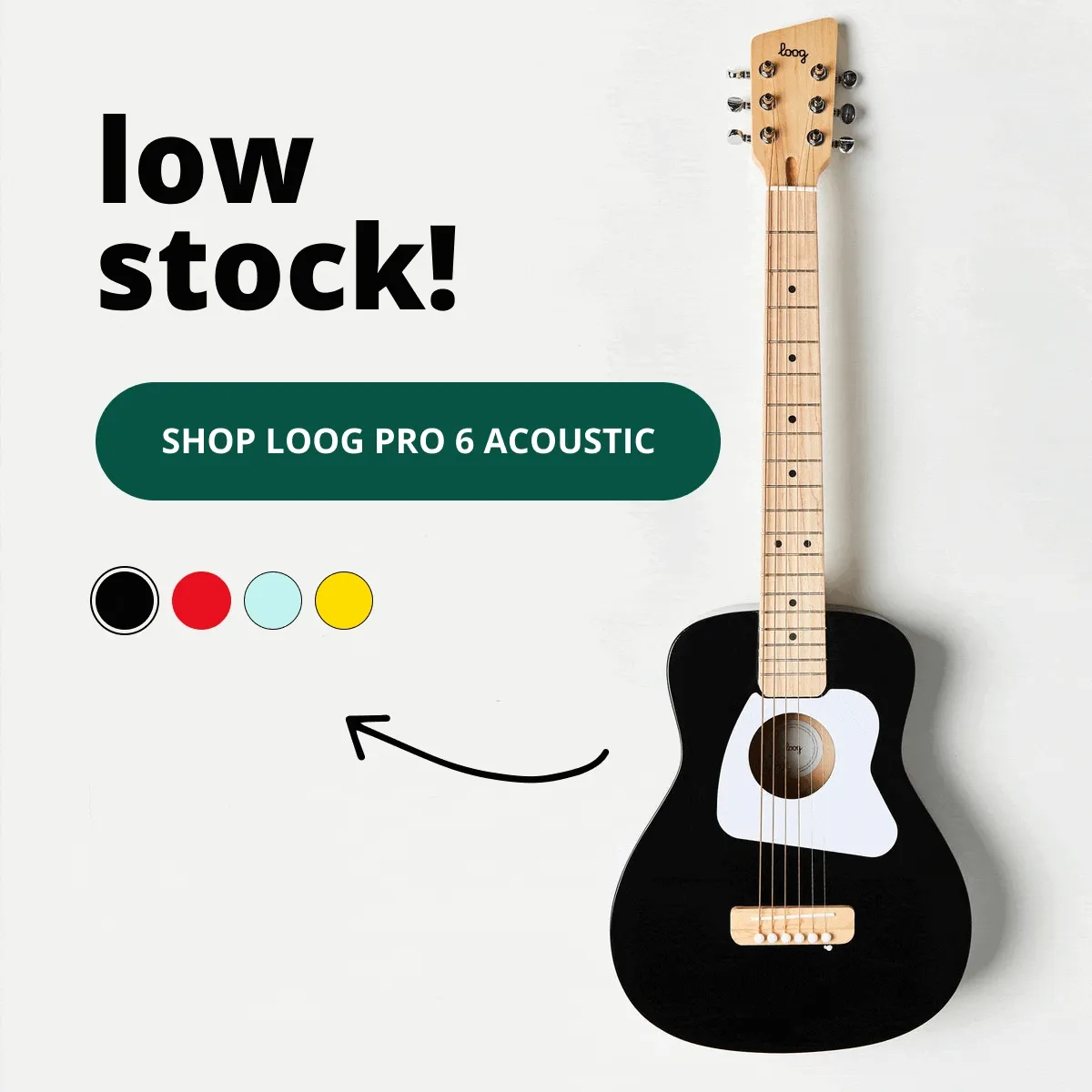 low stock! - shop loog pro 6 acoustic