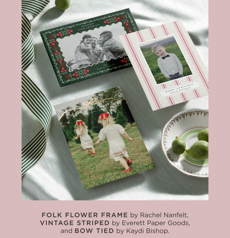 Folk Flower Frame, Vintage Striped
