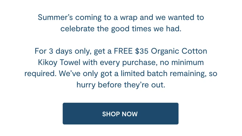 Free Organic Cotton Kikoy Towel