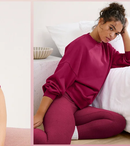 LuxeFleece Oversized Sweatshirt in Sangria