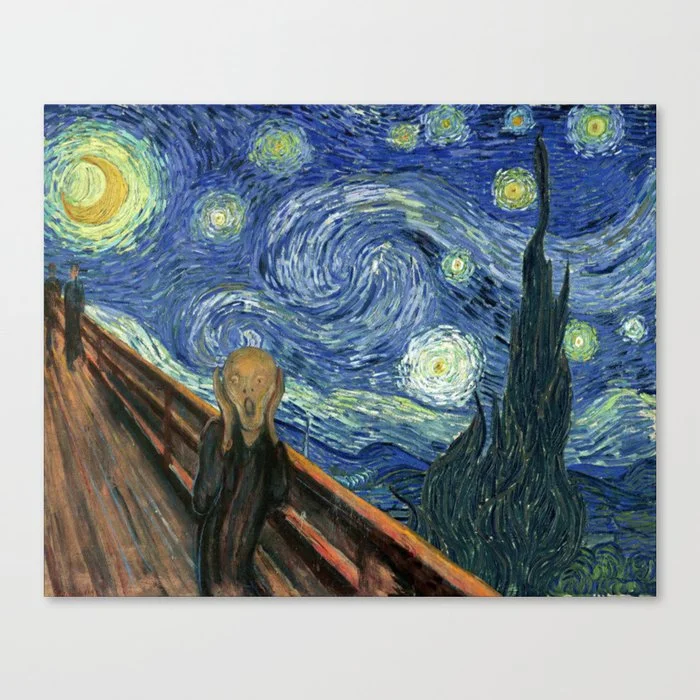 The Scream Starry Night Edvard Munch Vincent Van Gogh Canvas Print Canvas Print