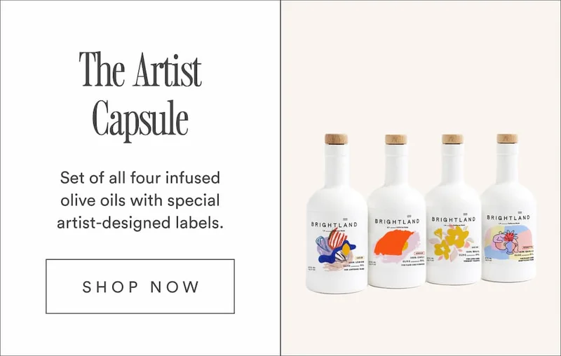 The Artist Capsule. Set of all four infused olive oils with special artist-designed labels.