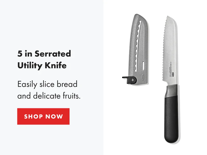 5 in Serrated Utility Knife. Easily slice bread and delicate fruits. | Shop Now