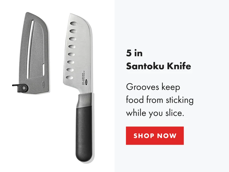 5 in Santoku Knife. Grooves keep food from sticking while you slice. | Shop Now